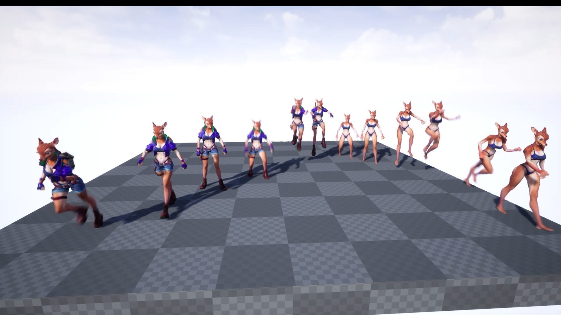 Deer girl Low-poly 3D model_13