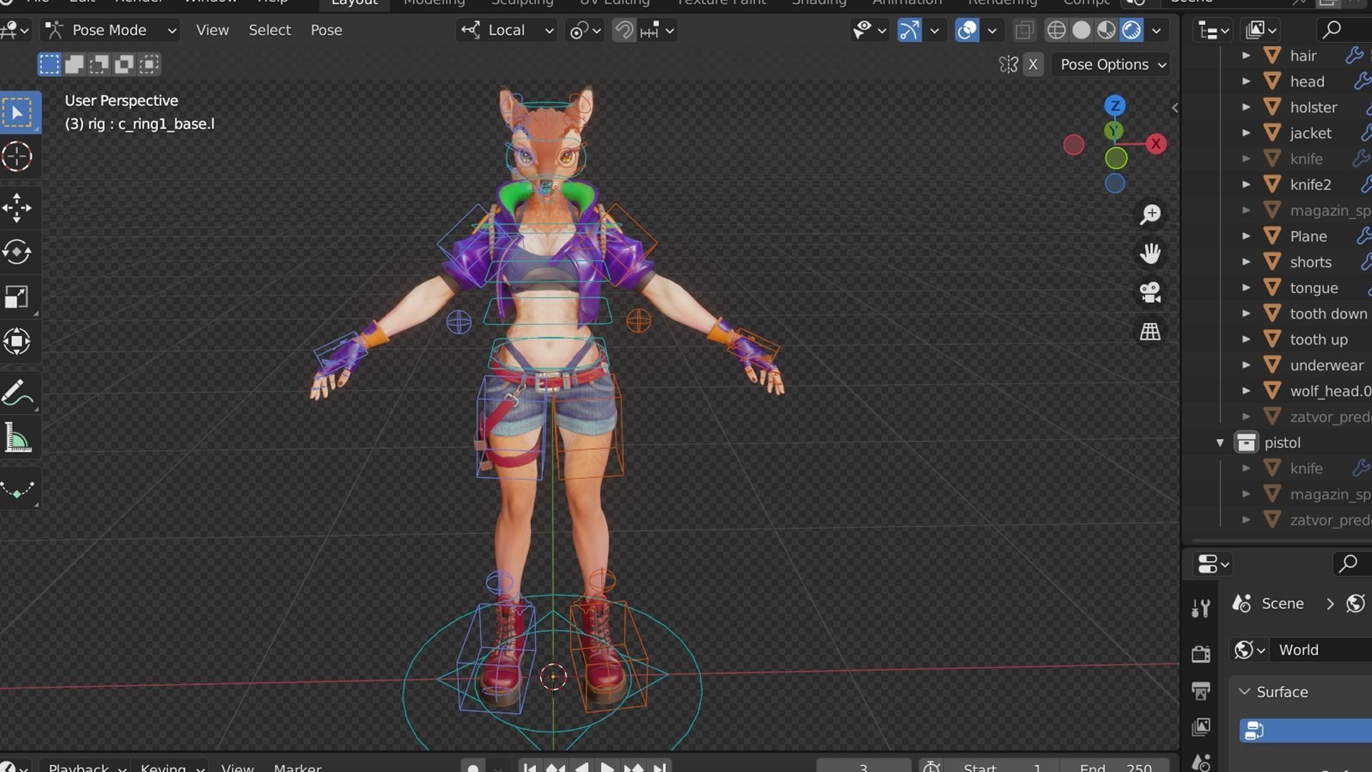 Deer girl Low-poly 3D model_11