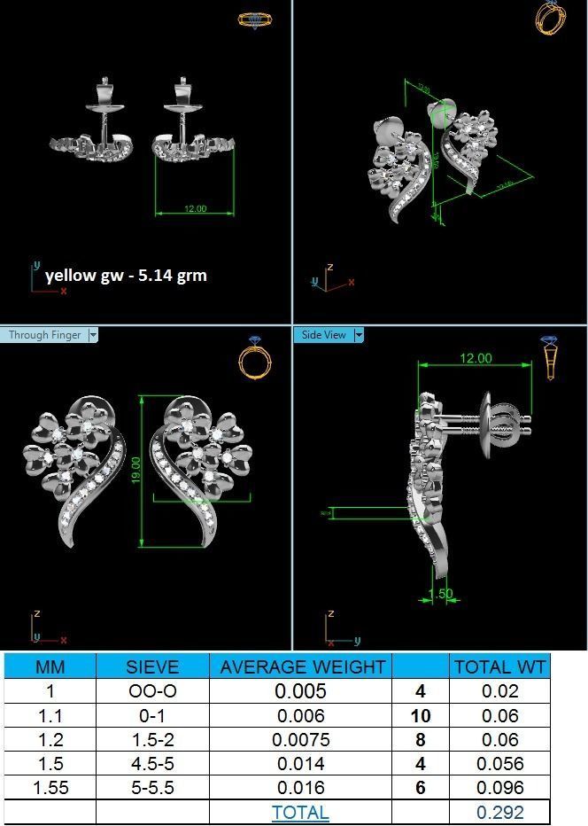 Women Earrings 3D print model_3