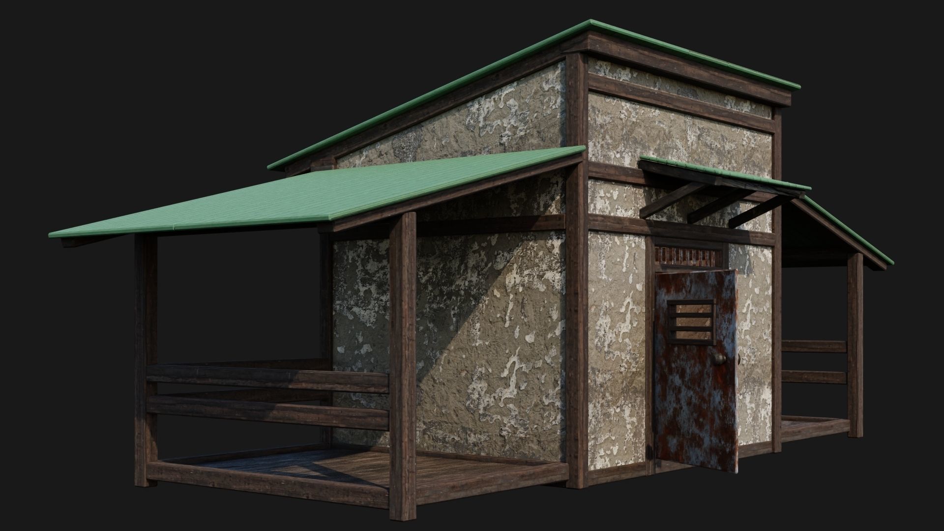 Medieval Houses 52- 4K Textures Game Ready Low-poly 3D model_1