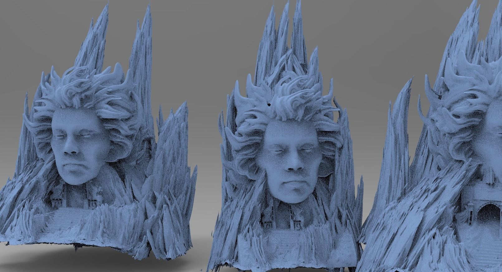 Fallen Angel cliffs 3 versions 3D model_1