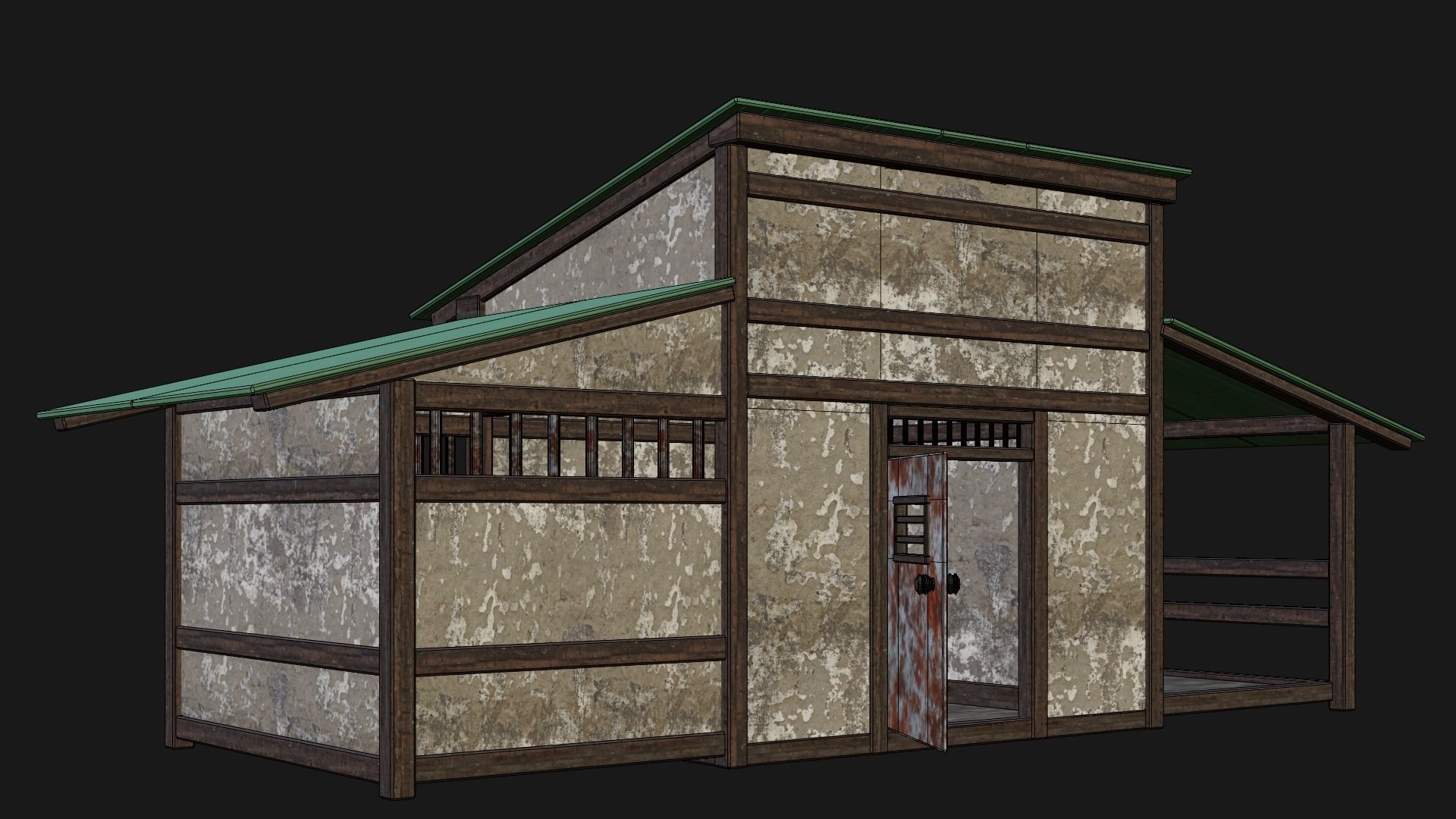 Medieval Houses 53- 4K Textures Game Ready Low-poly 3D model_5