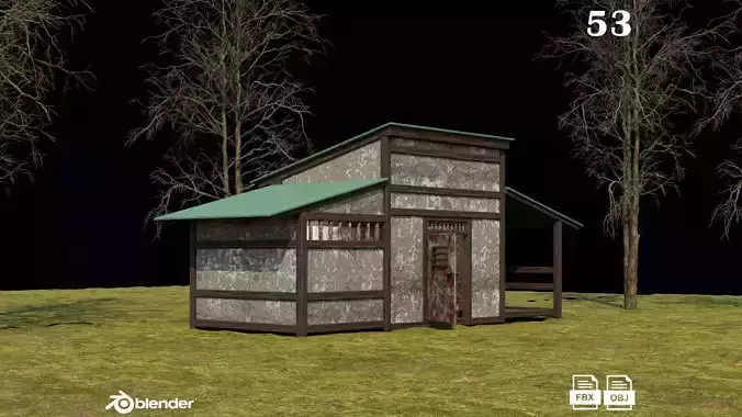 Medieval Houses 53- 4K Textures Game Ready Low-poly 3D model