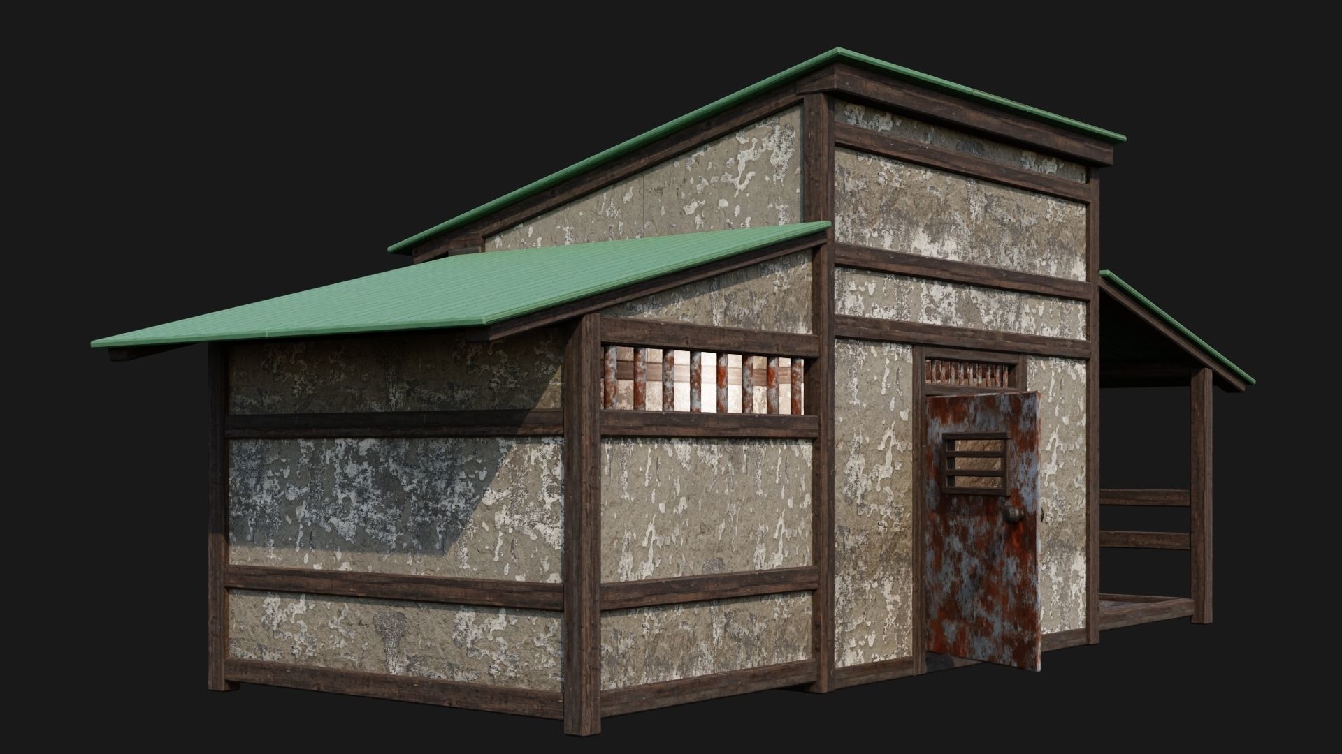 Medieval Houses 53- 4K Textures Game Ready Low-poly 3D model_1