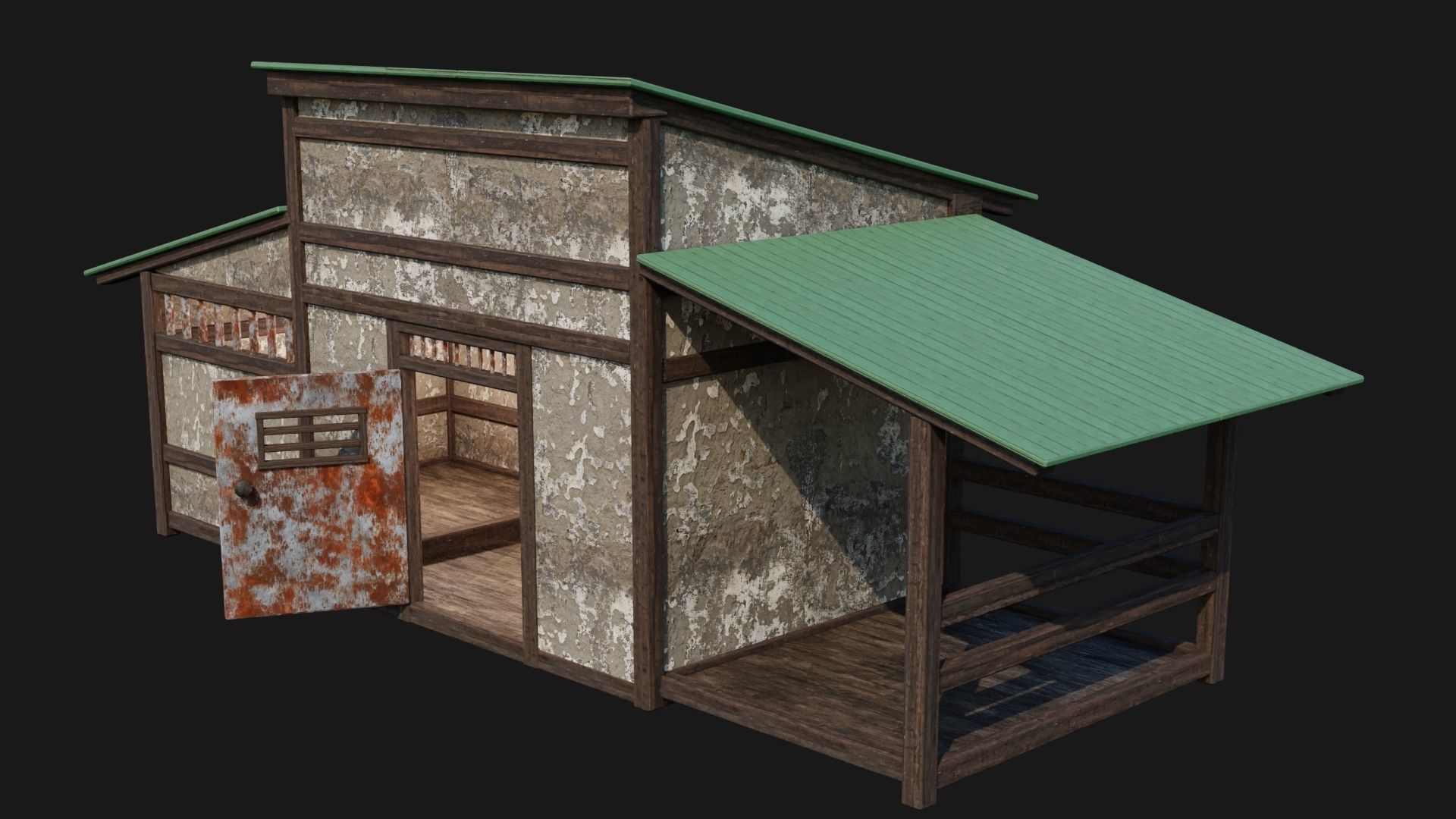 Medieval Houses 53- 4K Textures Game Ready Low-poly 3D model_3