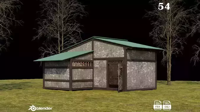 Medieval Houses 54- 4K Textures Game Ready Low-poly 3D model Medieval Houses 54- 4K Textures Game Ready Low-poly 3D model