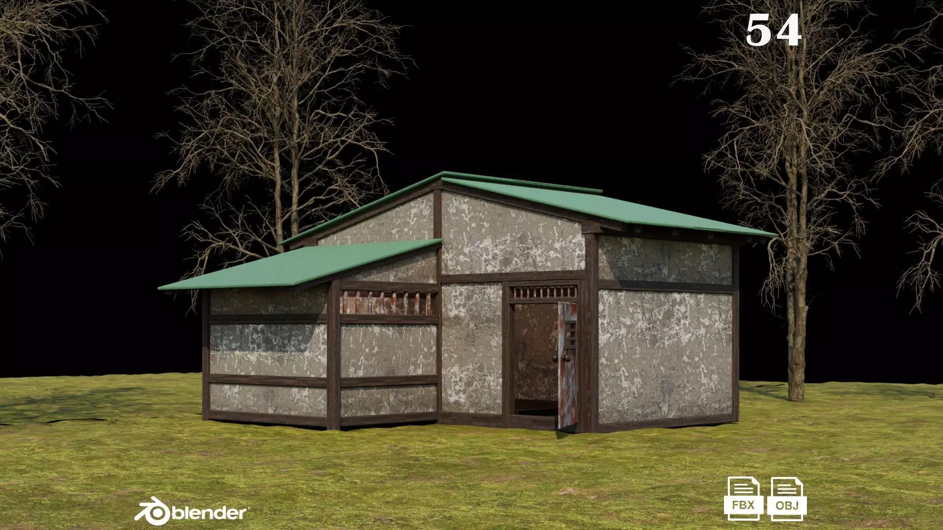 Medieval Houses 54- 4K Textures Game Ready Low-poly 3D model_0