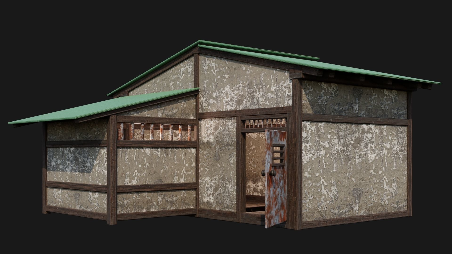 Medieval Houses 54- 4K Textures Game Ready Low-poly 3D model_1