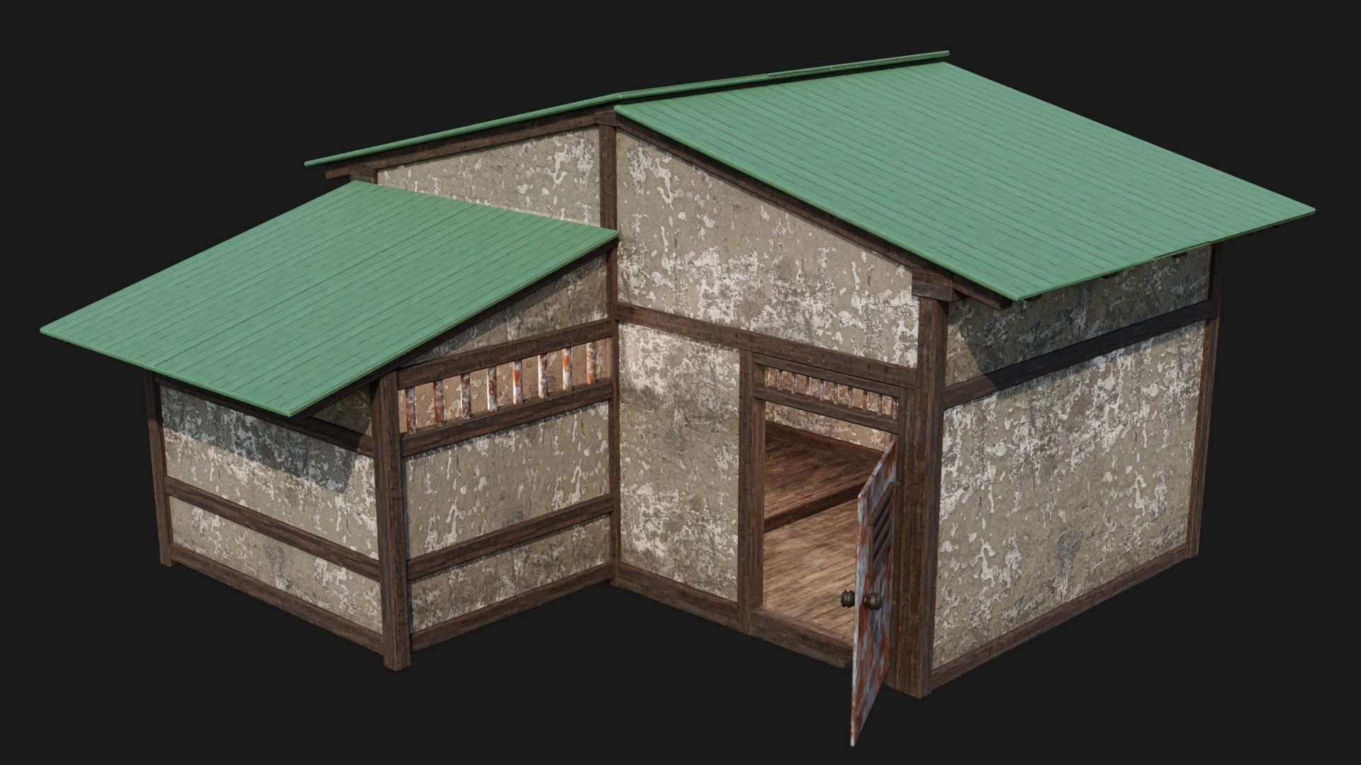 Medieval Houses 54- 4K Textures Game Ready Low-poly 3D model_11