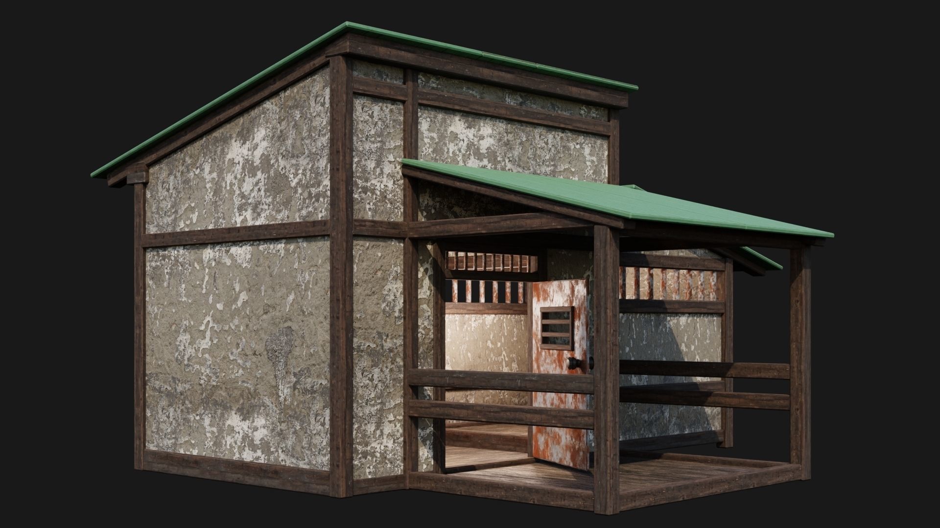 Medieval Houses 55- 4K Textures Game Ready Low-poly 3D model_1