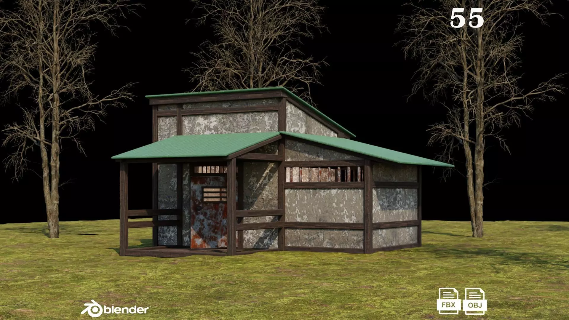 Medieval Houses 55- 4K Textures Game Ready Low-poly 3D model_0