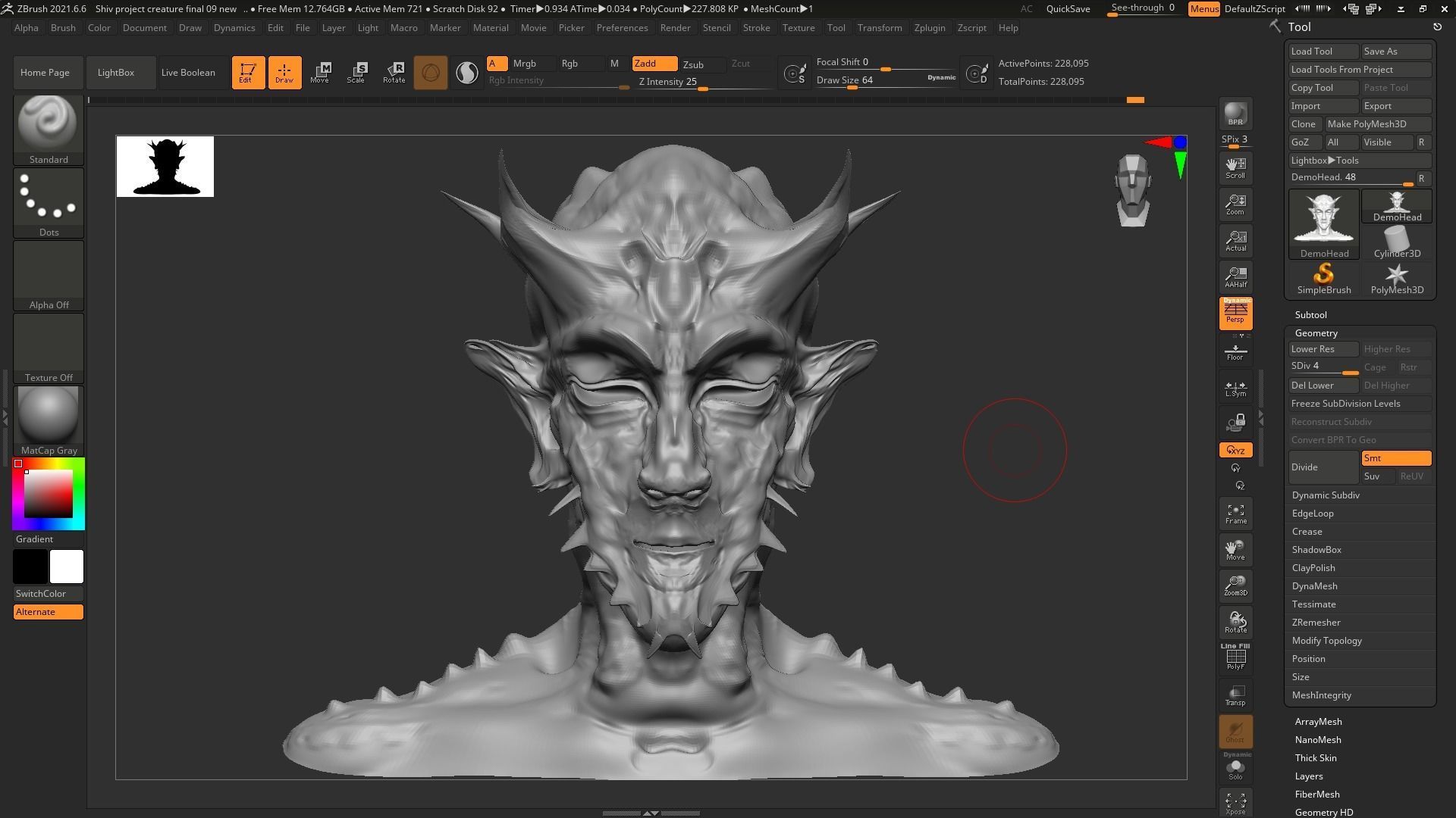 3D Creature demon head 3D print model_2