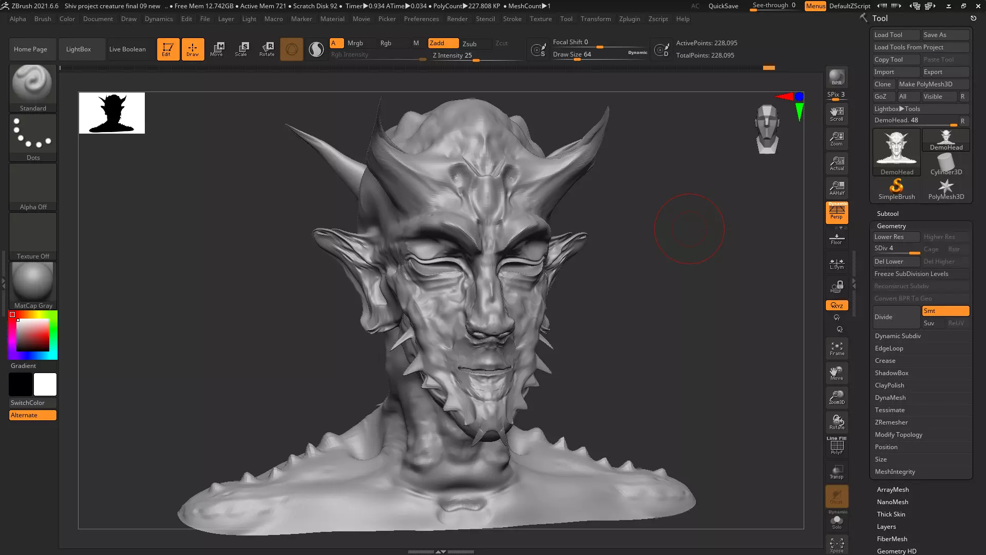 3D Creature demon head 3D print model_0