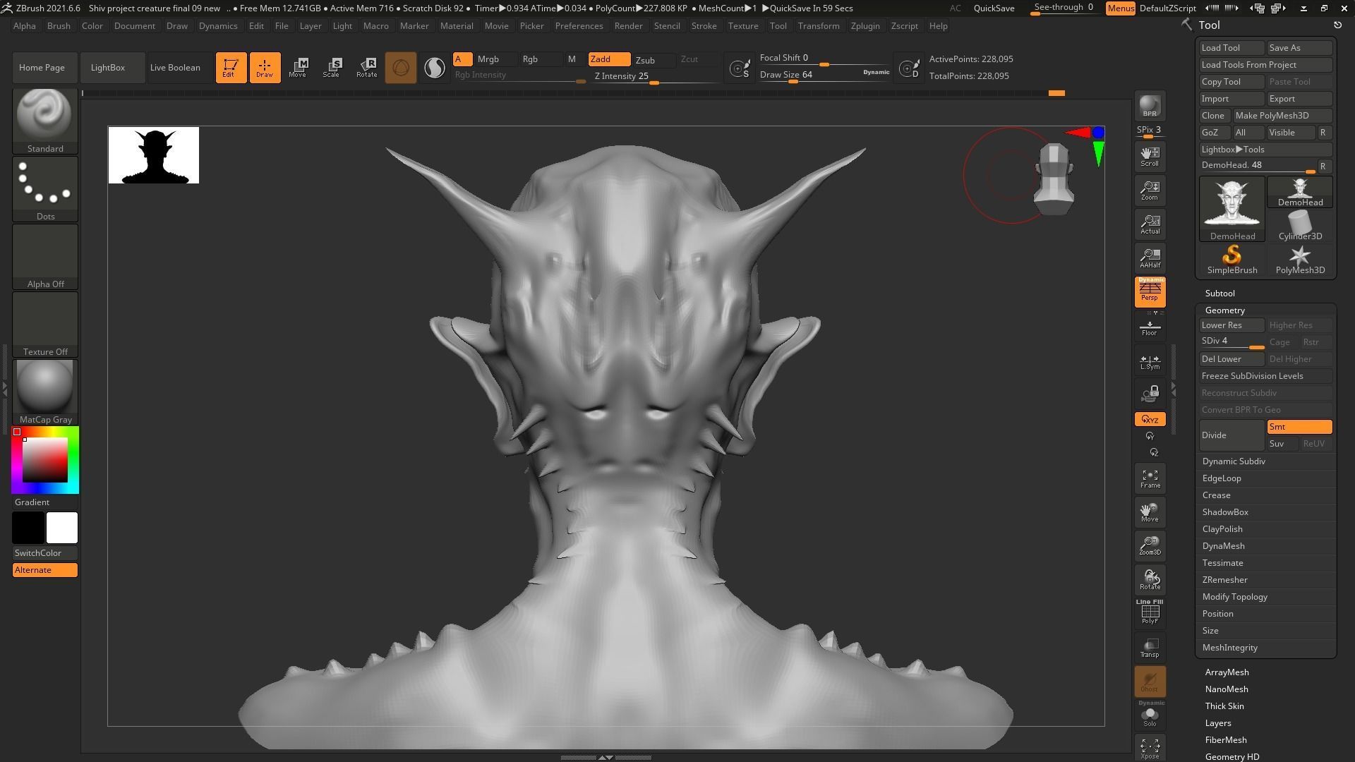 3D Creature demon head 3D print model_1