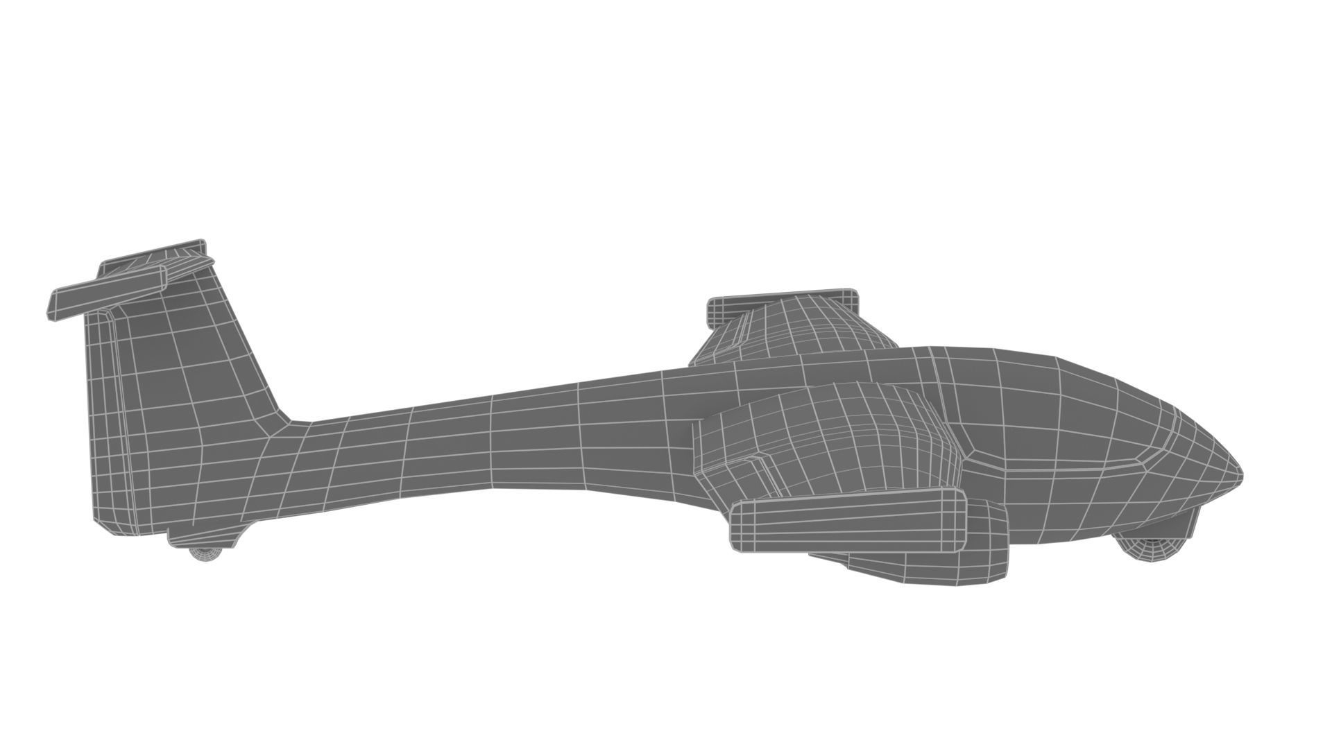 Cartoon airplane 1 Low-poly 3D model_11