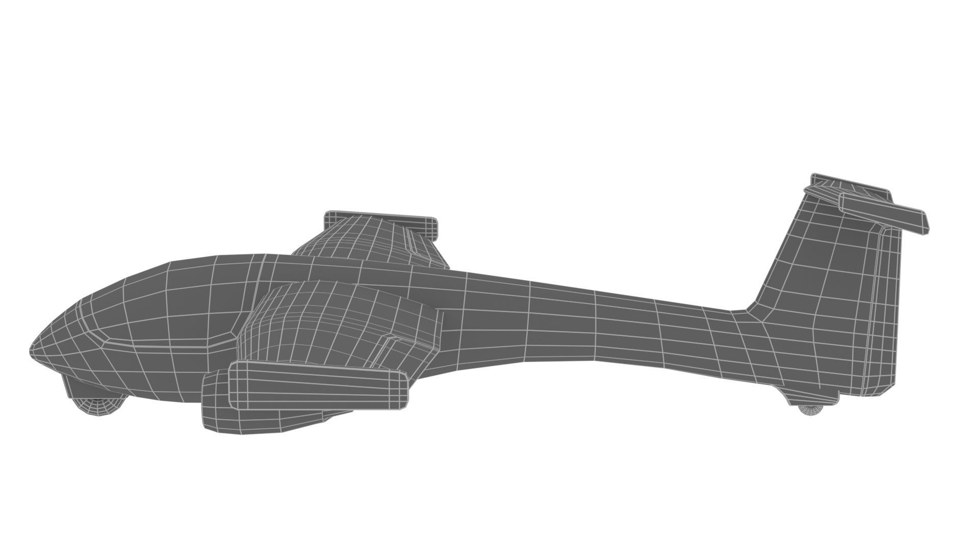 Cartoon airplane 1 Low-poly 3D model_8