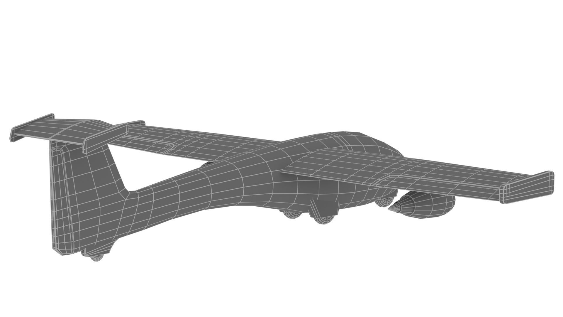 Cartoon airplane 1 Low-poly 3D model_10