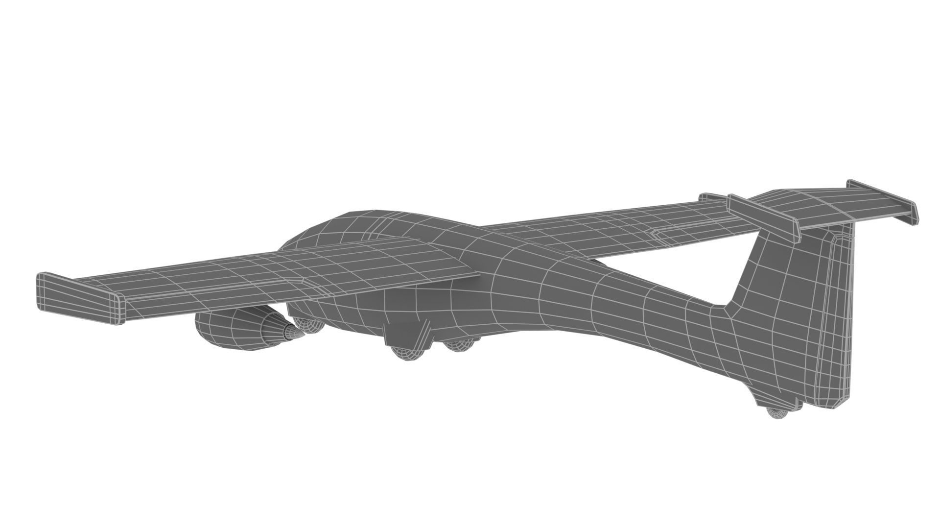 Cartoon airplane 1 Low-poly 3D model_9