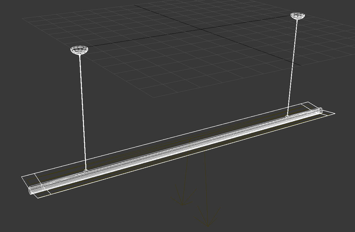hanging led tube light 3D model_9
