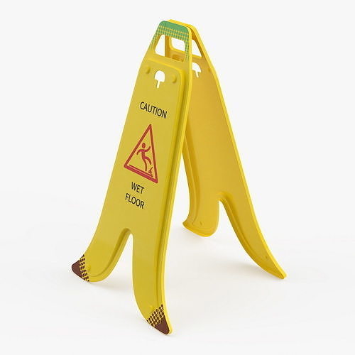 Folding Sign Wet Floor 3D model