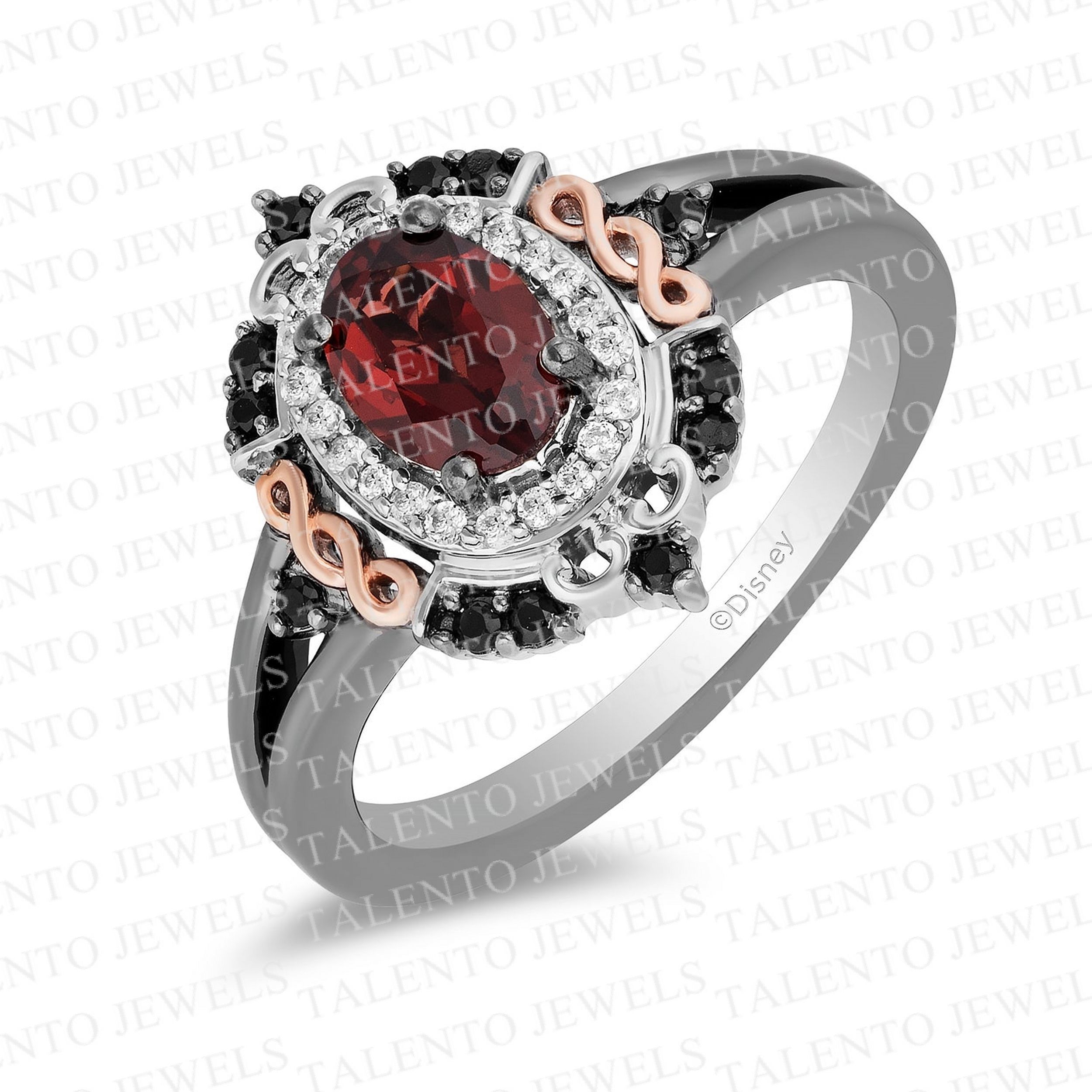 Enchanted Disney Oval Diamond Ring 3D print model_2