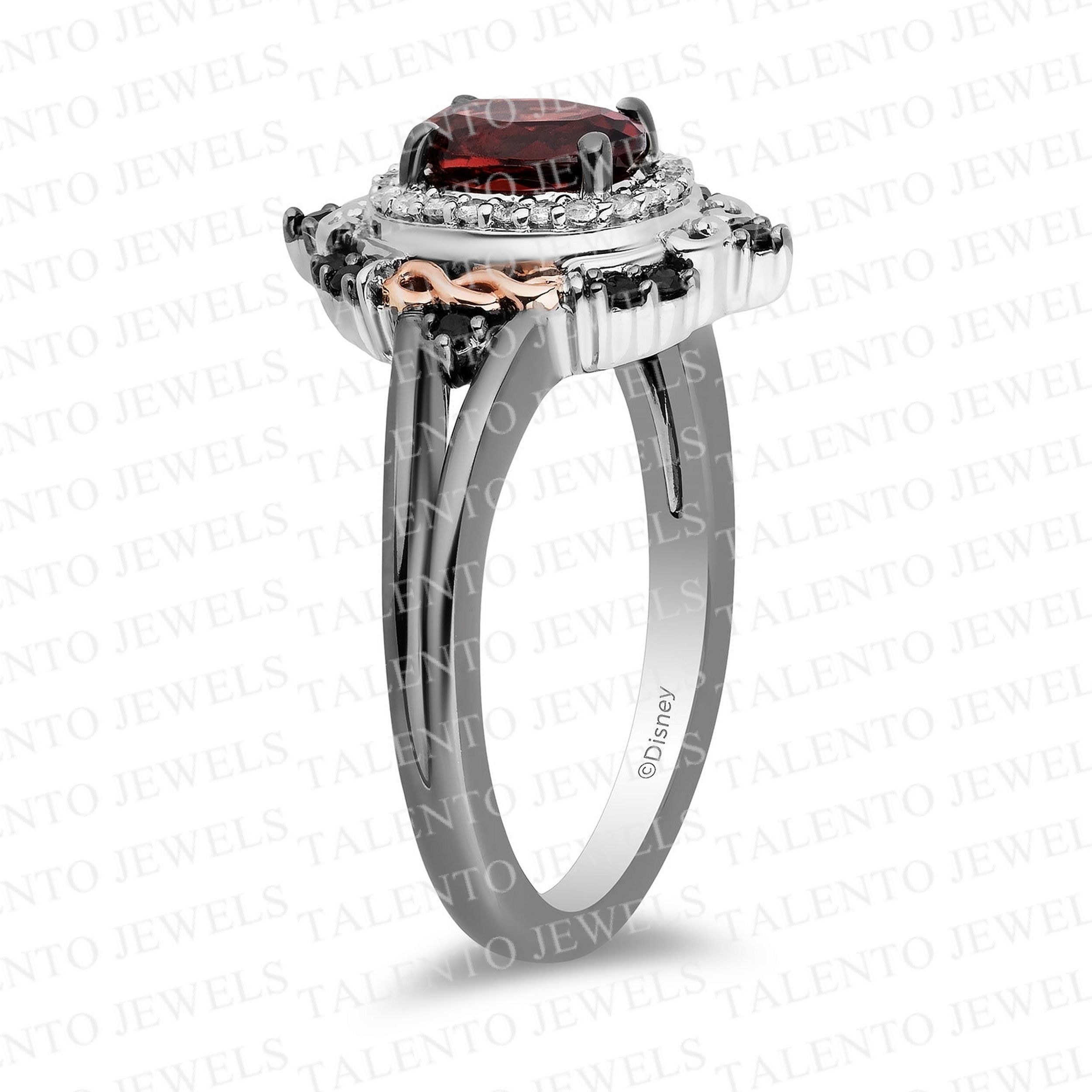 Enchanted Disney Oval Diamond Ring 3D print model_3