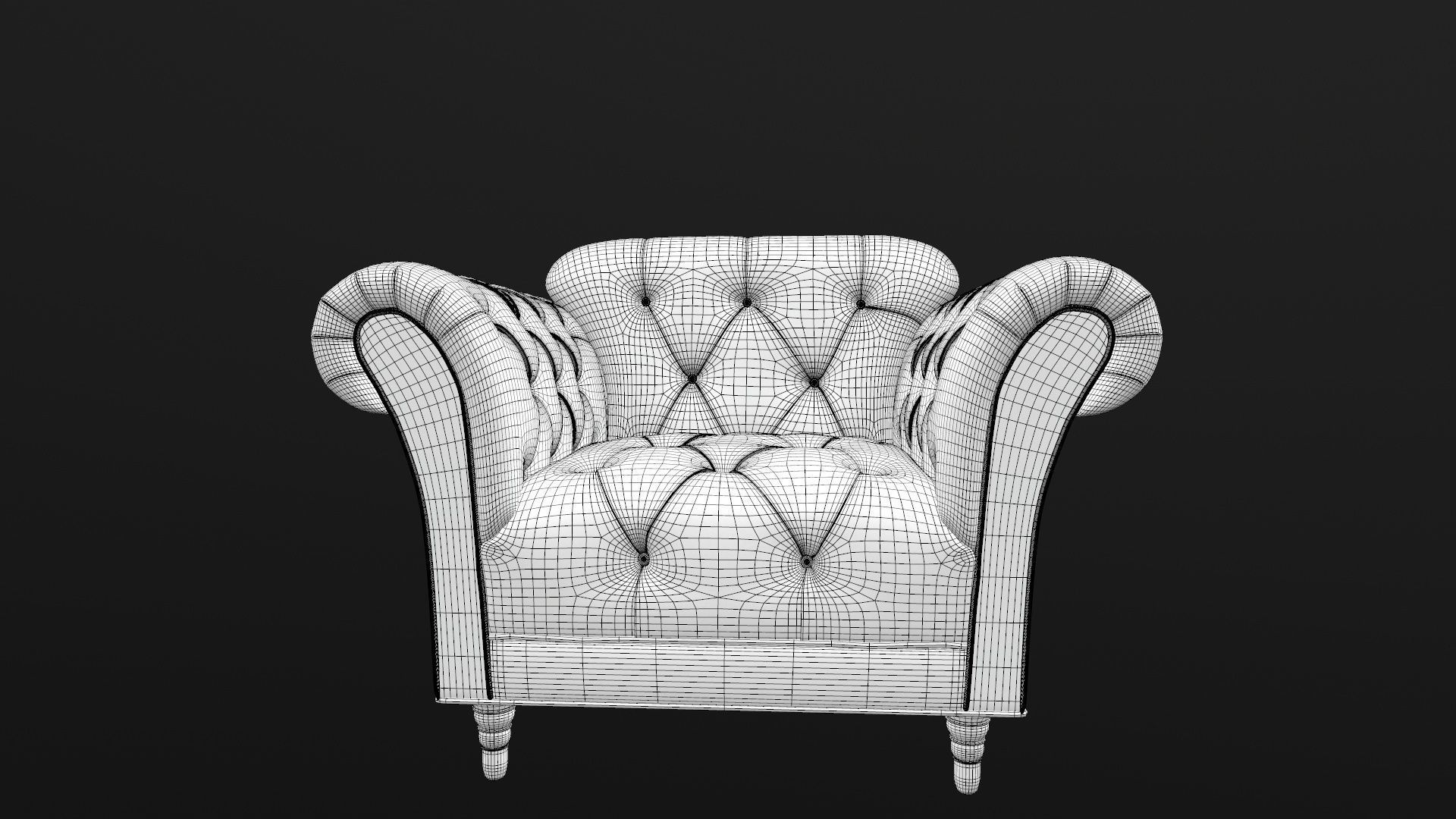 Sofa 3D Model chesterfield chair 3D model_19