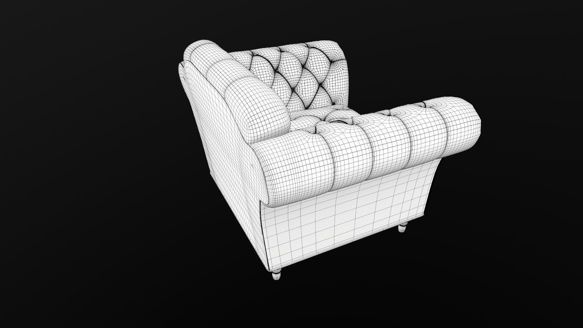 Sofa 3D Model chesterfield chair 3D model_16