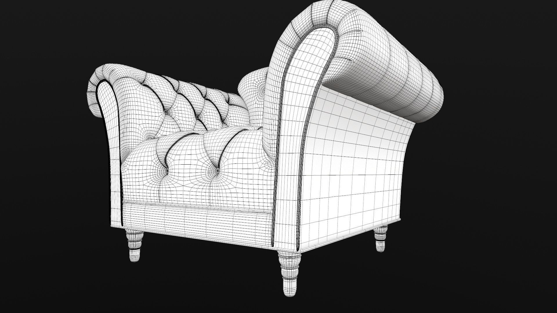 Sofa 3D Model chesterfield chair 3D model_12