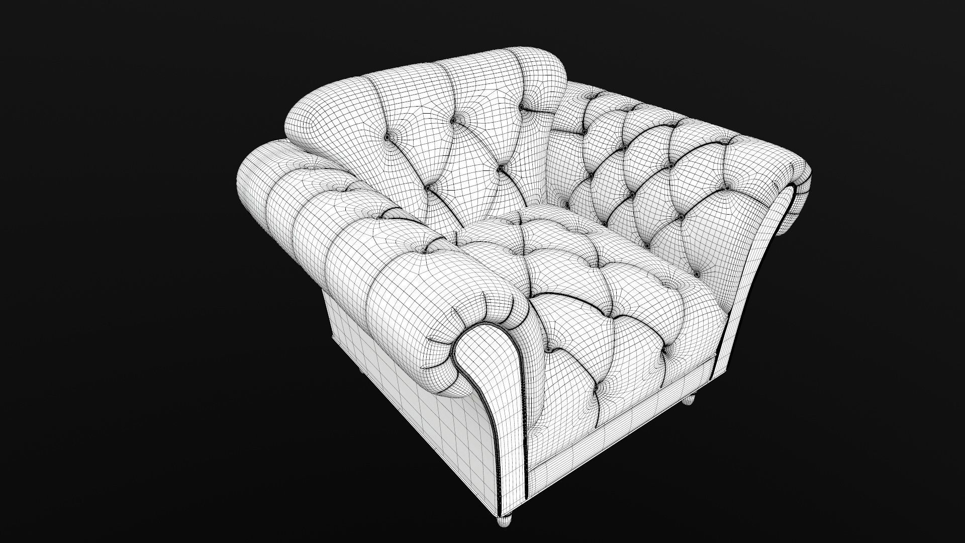 Sofa 3D Model chesterfield chair 3D model_15