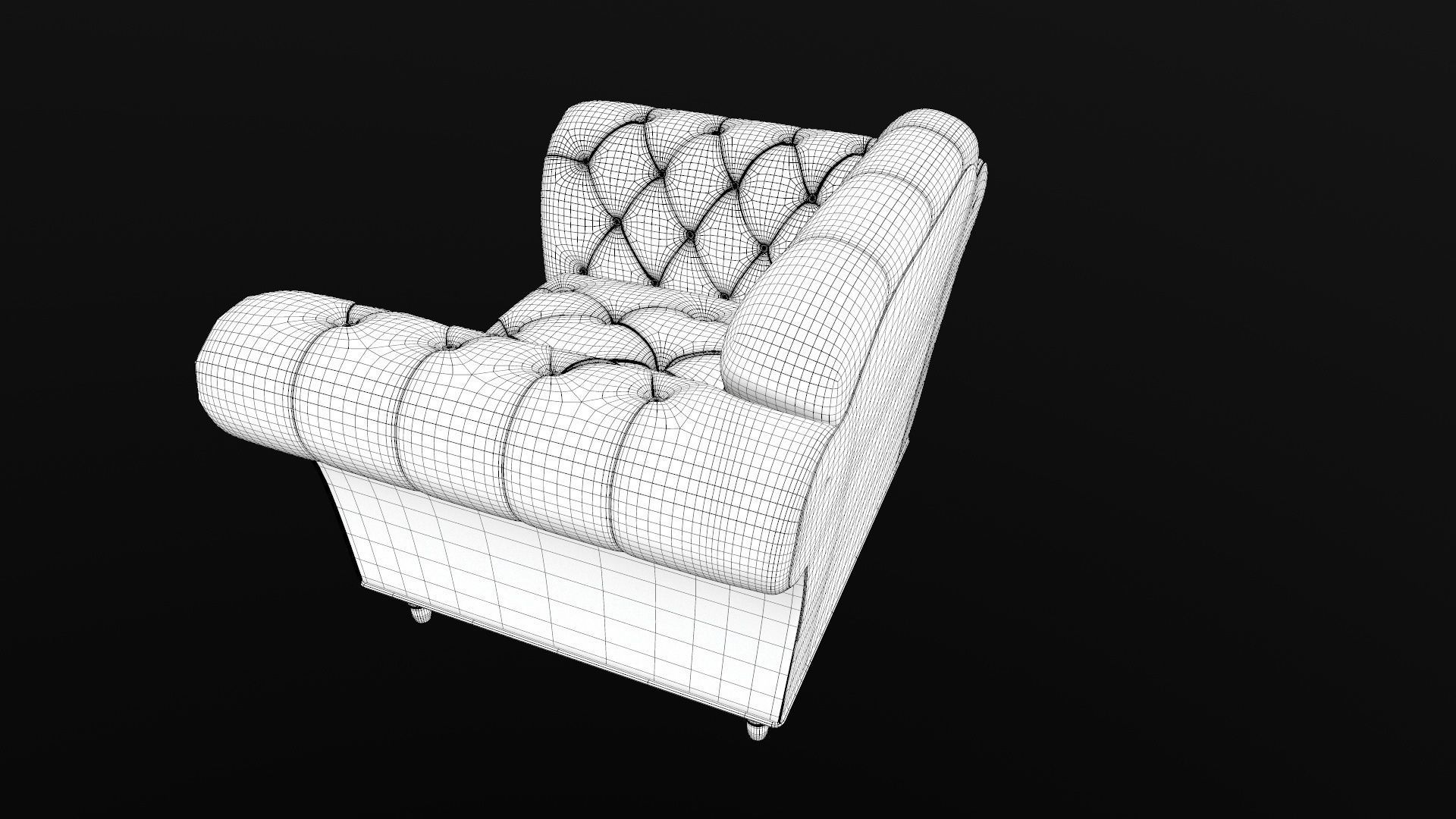 Sofa 3D Model chesterfield chair 3D model_17