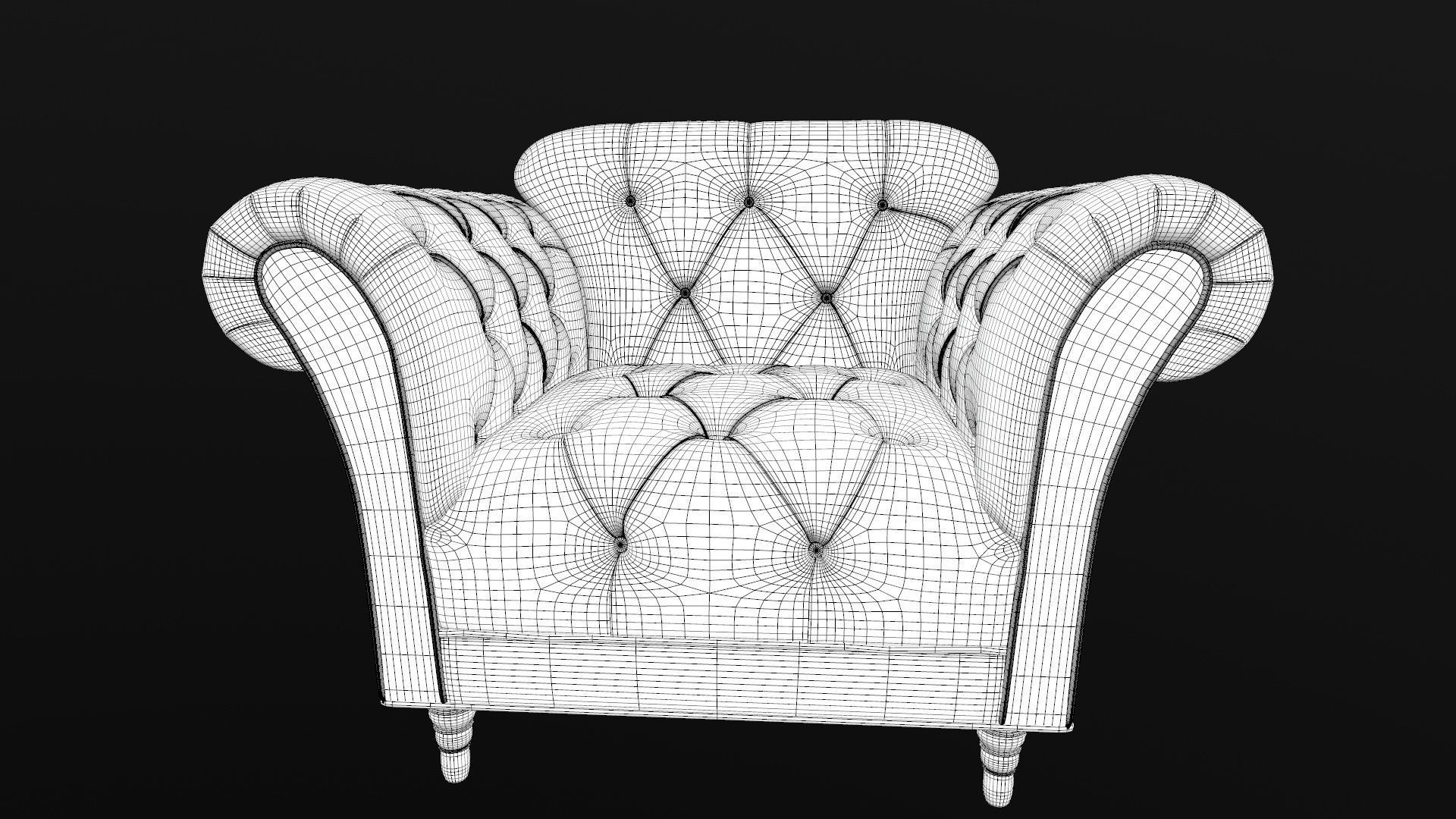 Sofa 3D Model chesterfield chair 3D model_13