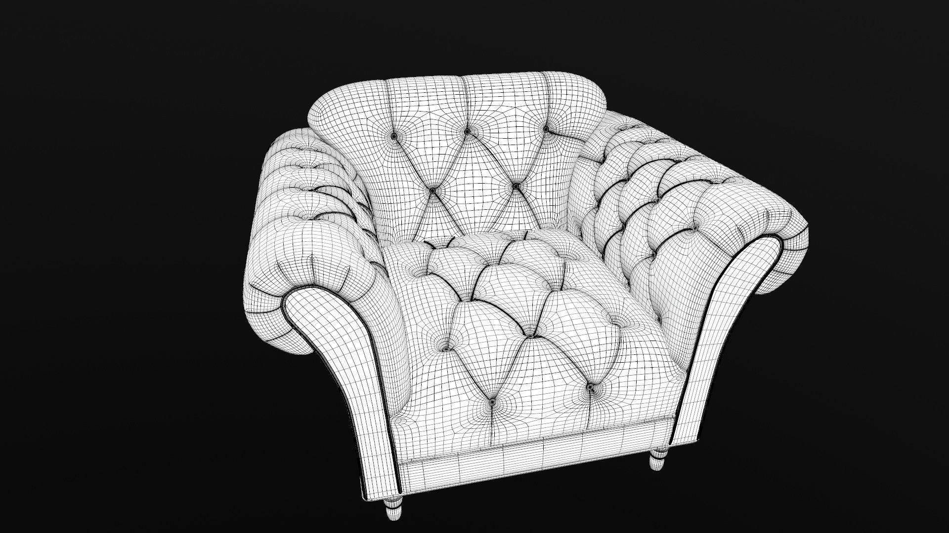 Sofa 3D Model chesterfield chair 3D model_14