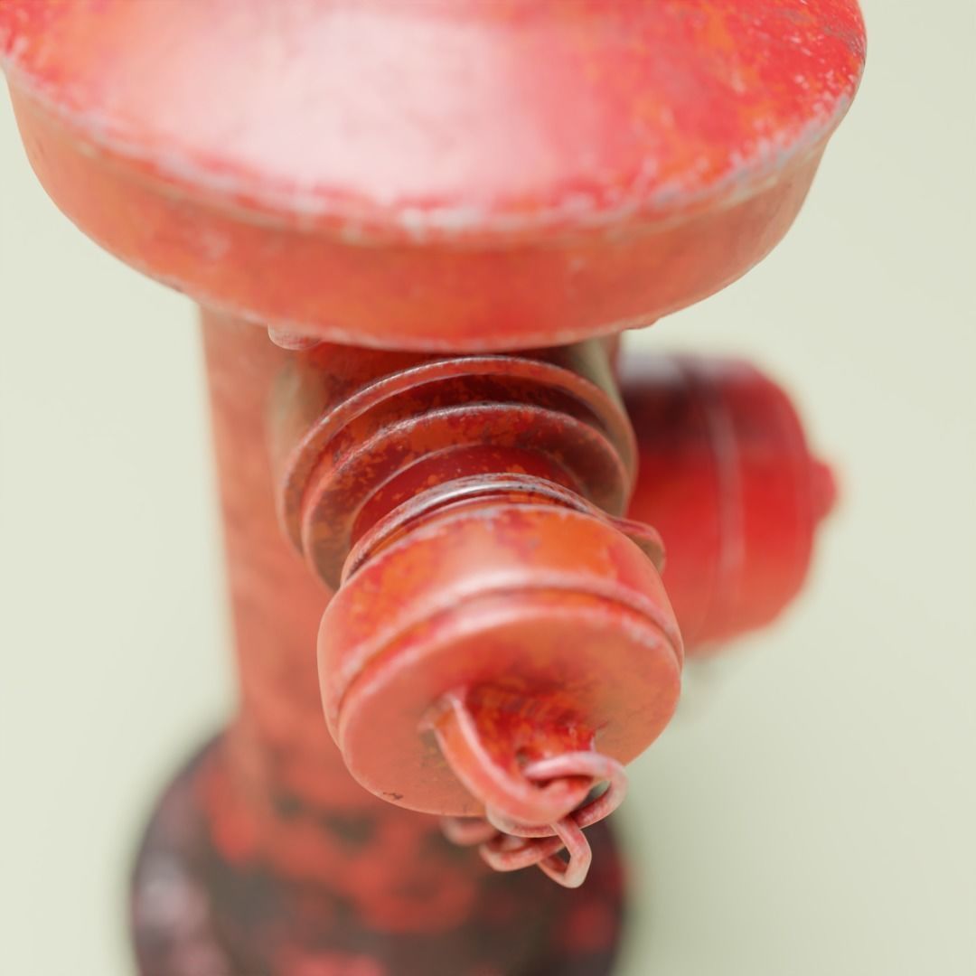 Aged Hydrant Low-poly 3D model_2