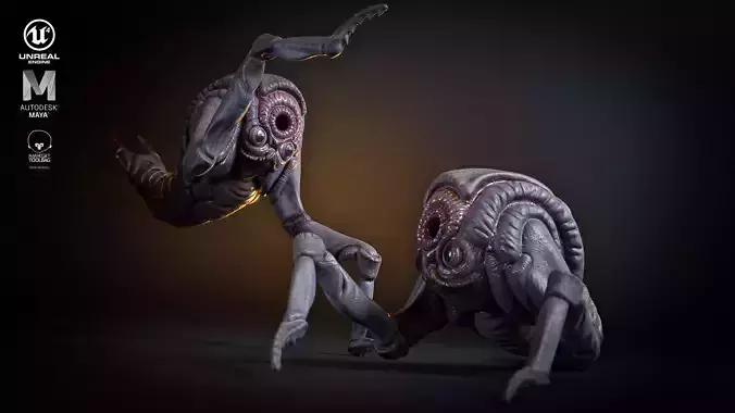 Mutant Shrimp Low-poly 3D model