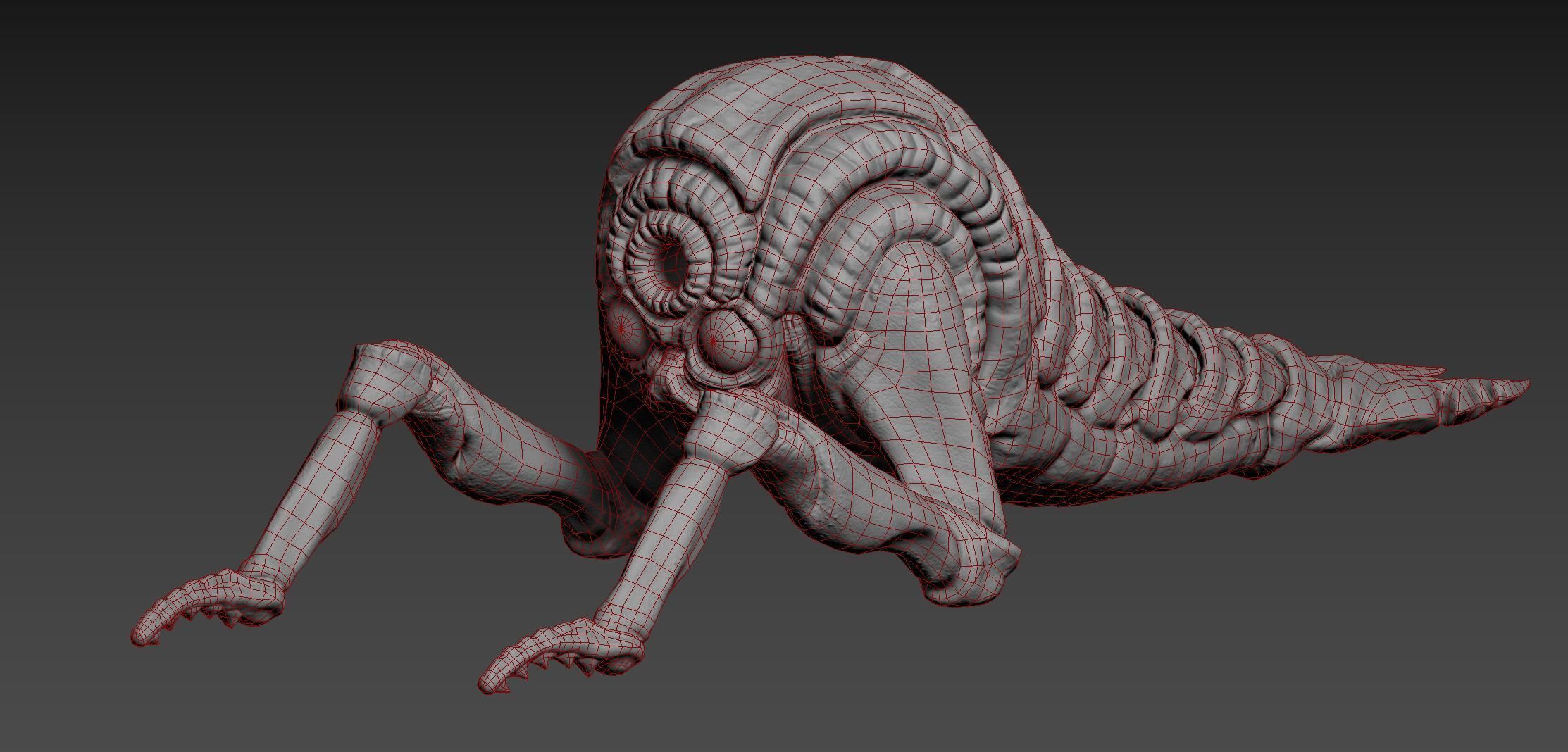 Mutant Shrimp Low-poly 3D model_14