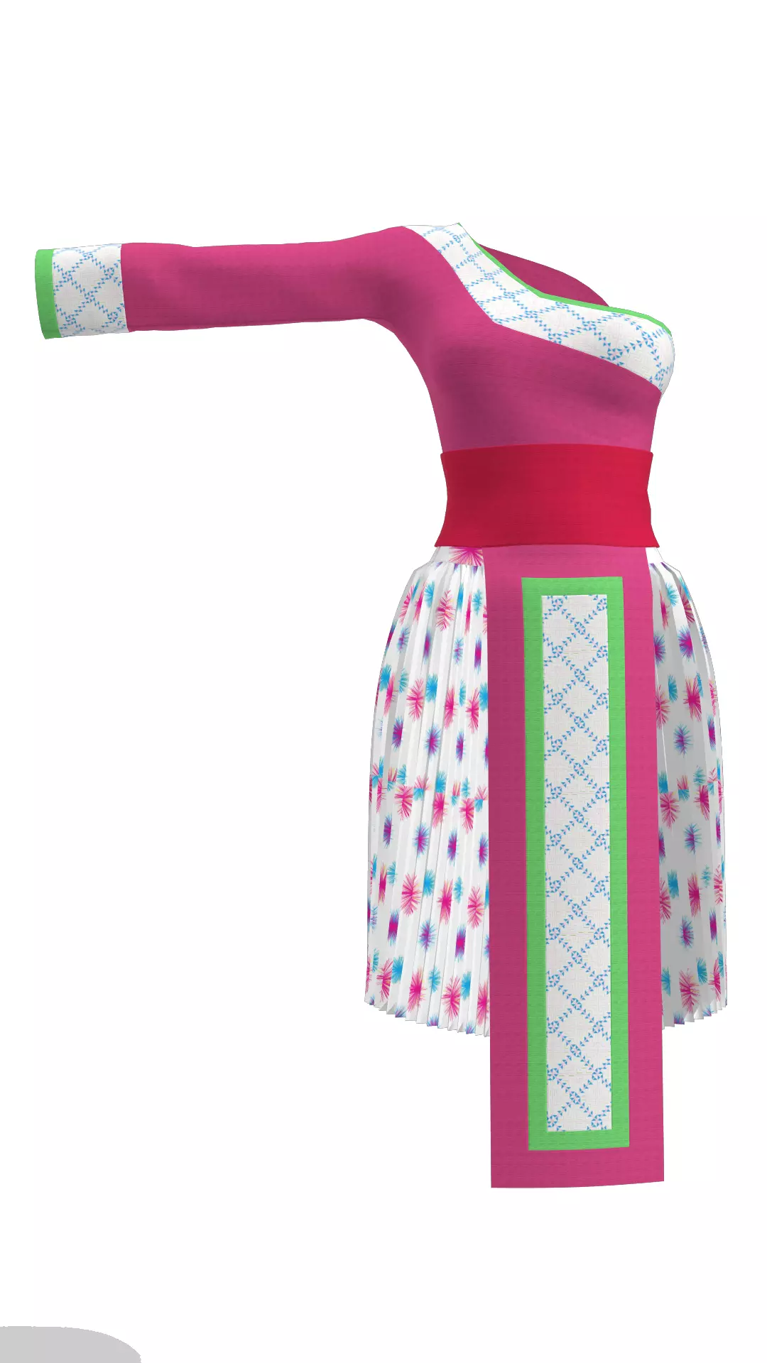 Beautiful Hmong fashion clothes for girls Hmong ancient clothes Free 3D model