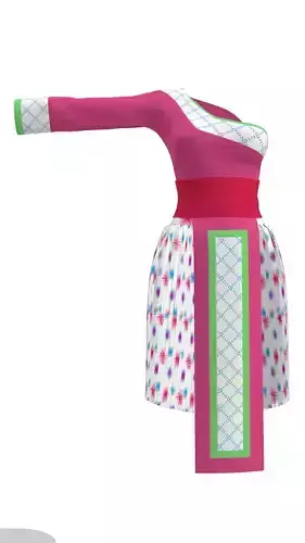 Beautiful  Hmong fashion clothes for girls Hmong ancient clothes Free 3D model