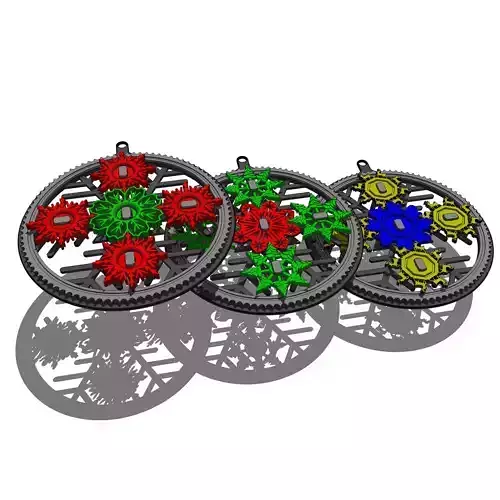 UNUSUAL NON-CIRCULAR PLANETARY GEARS - CHRISTMAS 3 PACK 3D print model