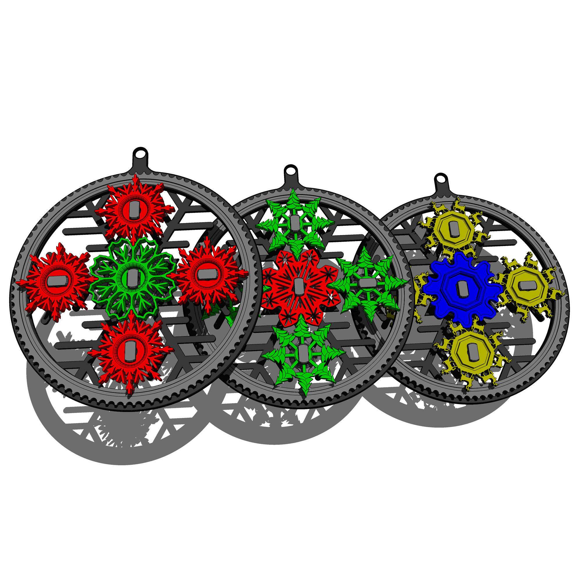 UNUSUAL NON-CIRCULAR PLANETARY GEARS - CHRISTMAS 3 PACK 3D print model_2