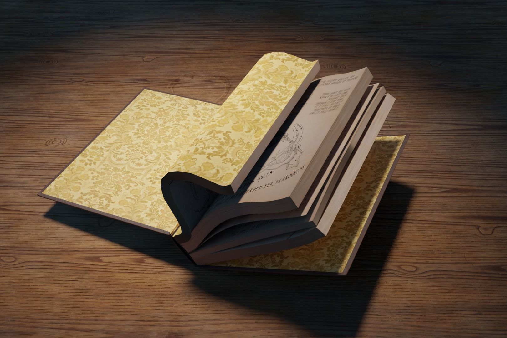 Animated Opening Book Low-poly 3D model_2