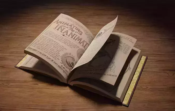 Animated Opening Book Low-poly 3D model