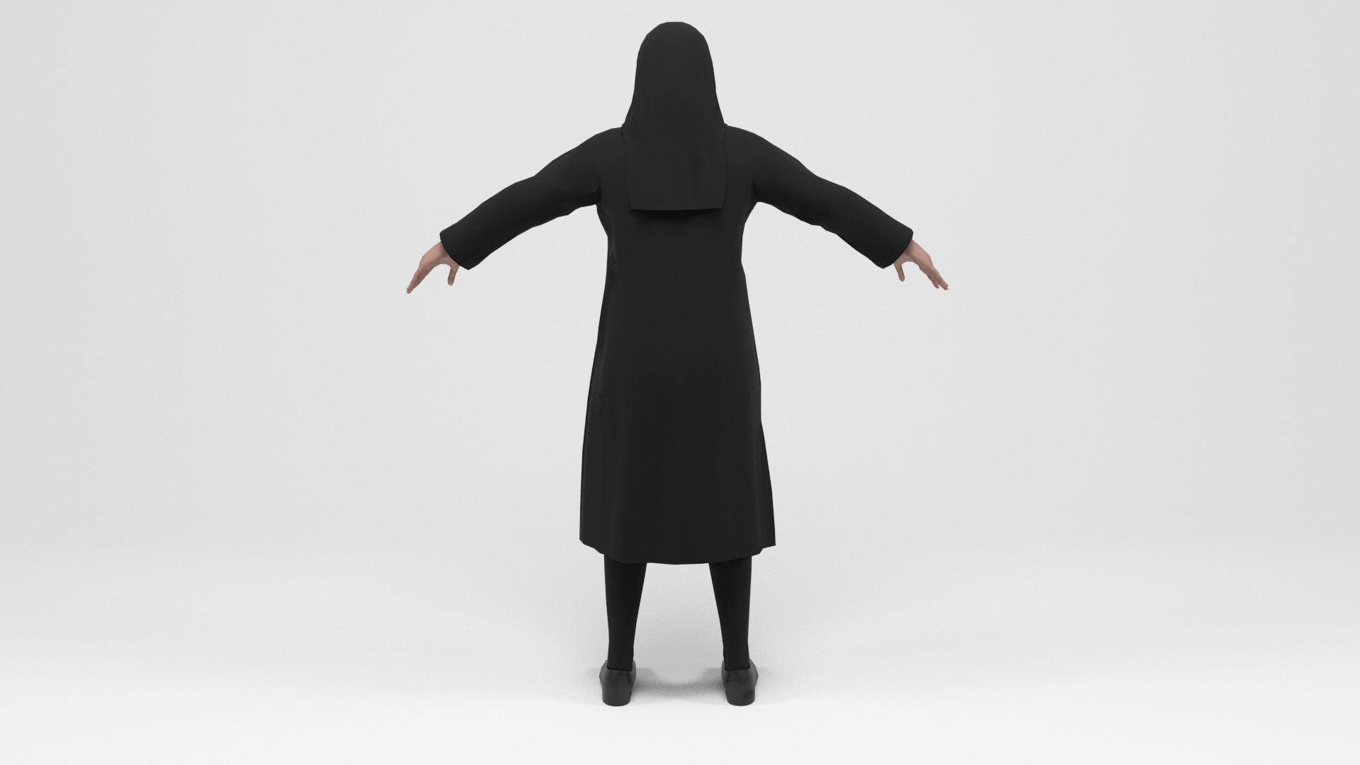 Nun 1 Low-poly 3D model_4