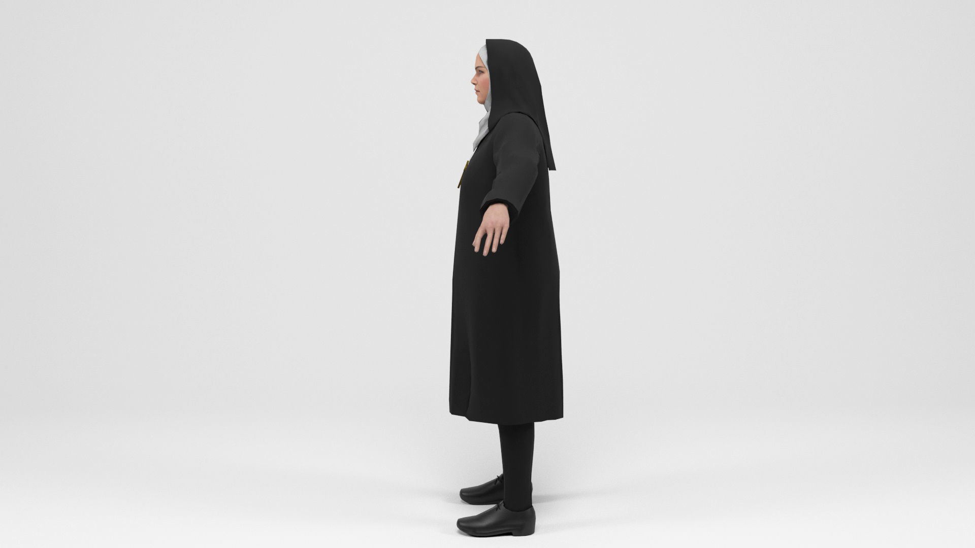 Nun 1 Low-poly 3D model_3