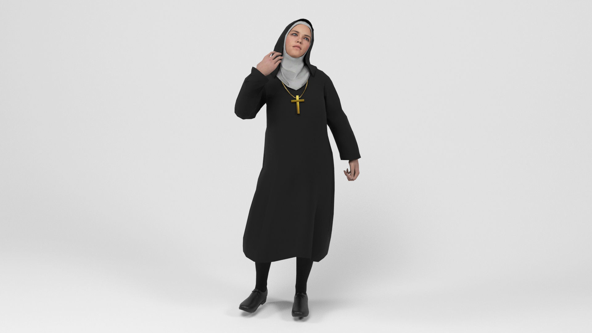 Nun 1 Low-poly 3D model_11