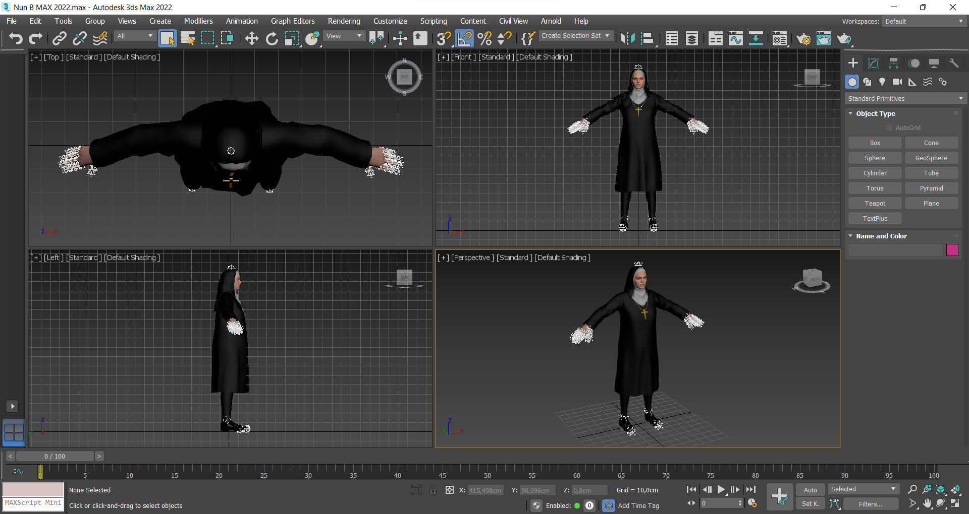 Nun 1 Low-poly 3D model_12