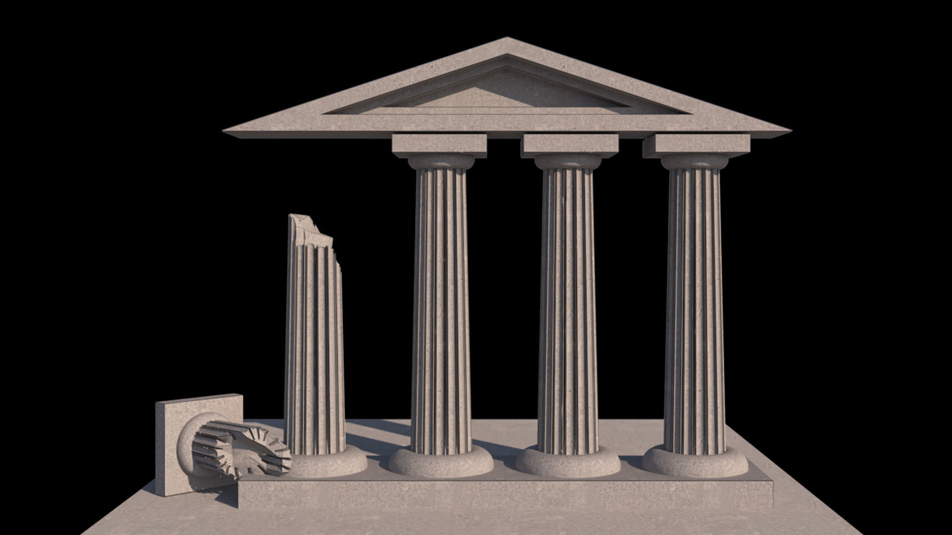 A collection of 17 ancient columns 3D model_4