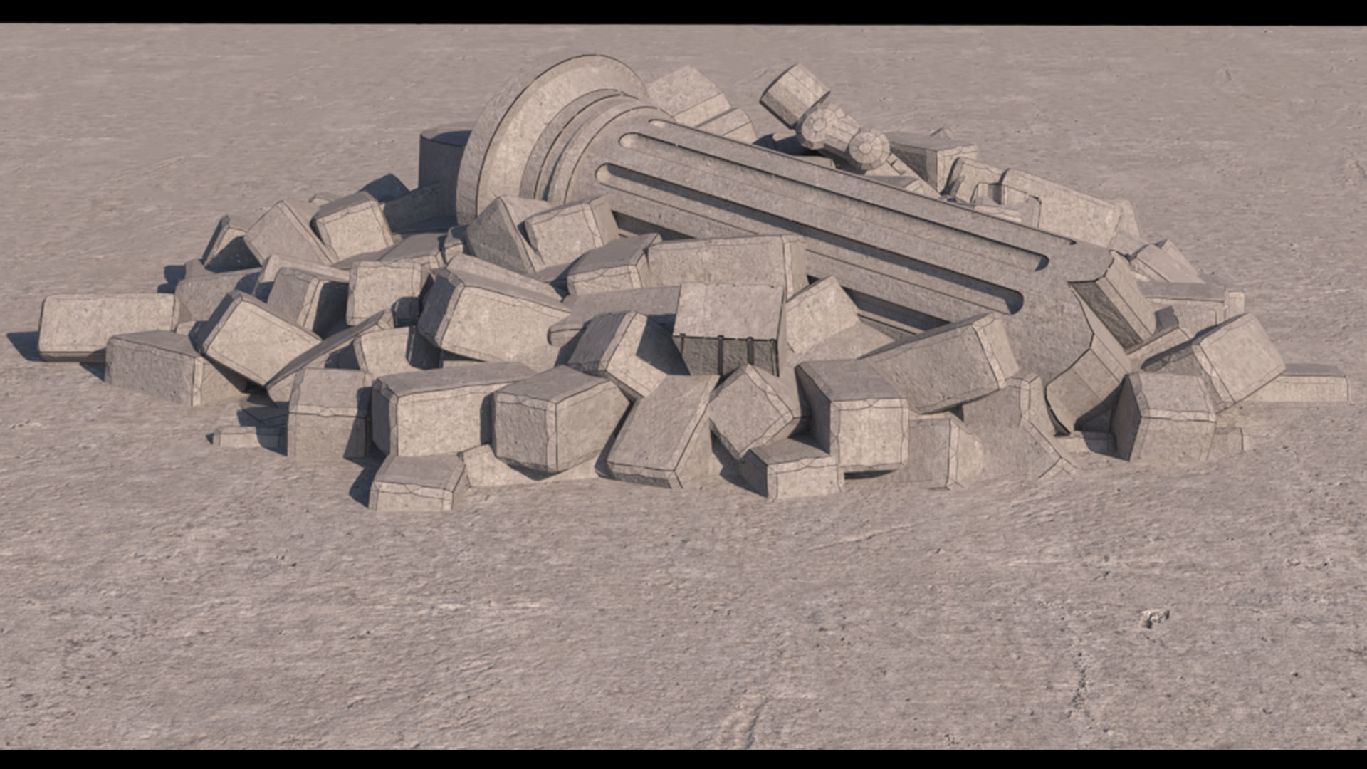 A collection of 17 ancient columns 3D model_1