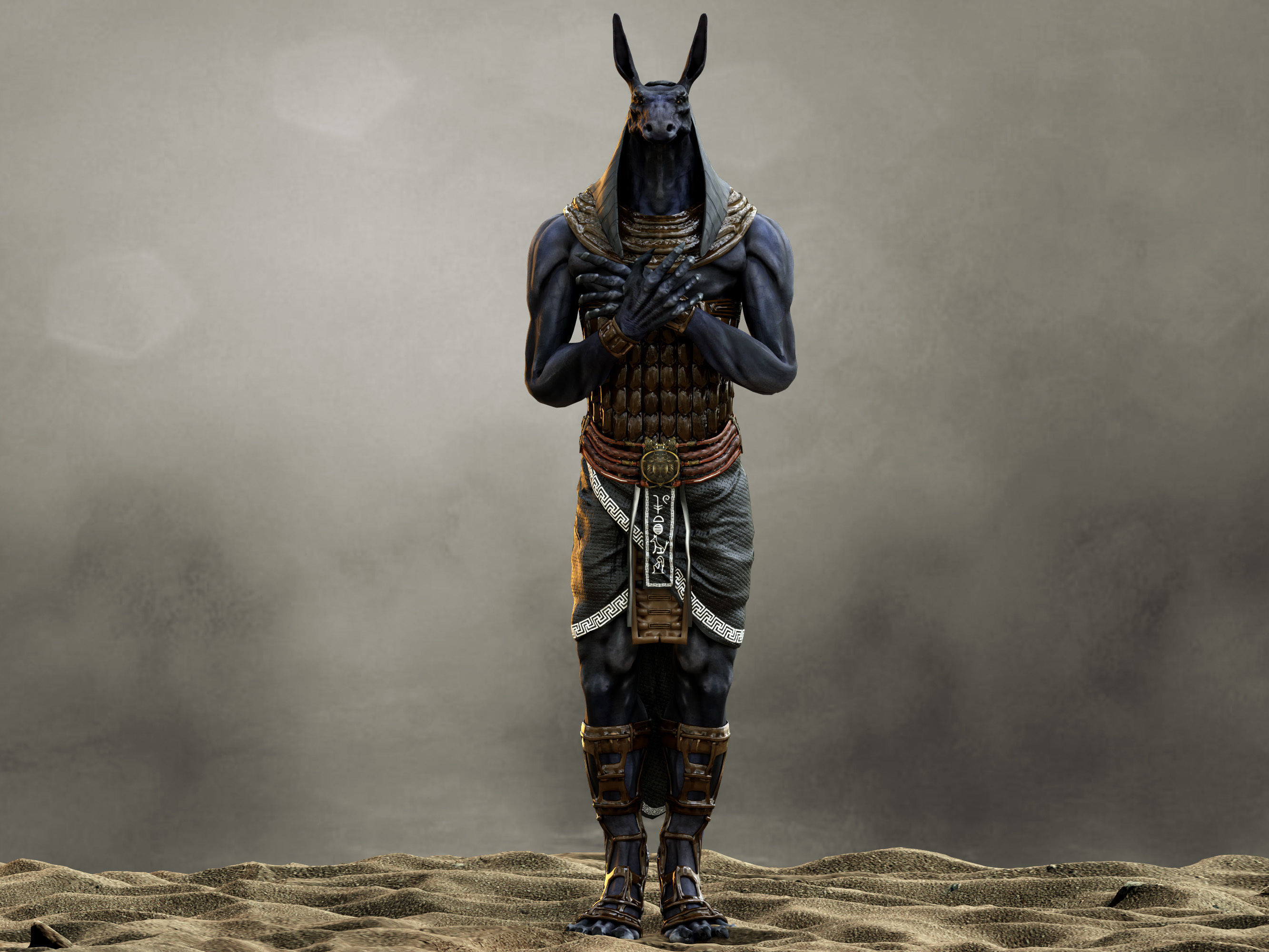 Seth God Low-poly 3D model_3