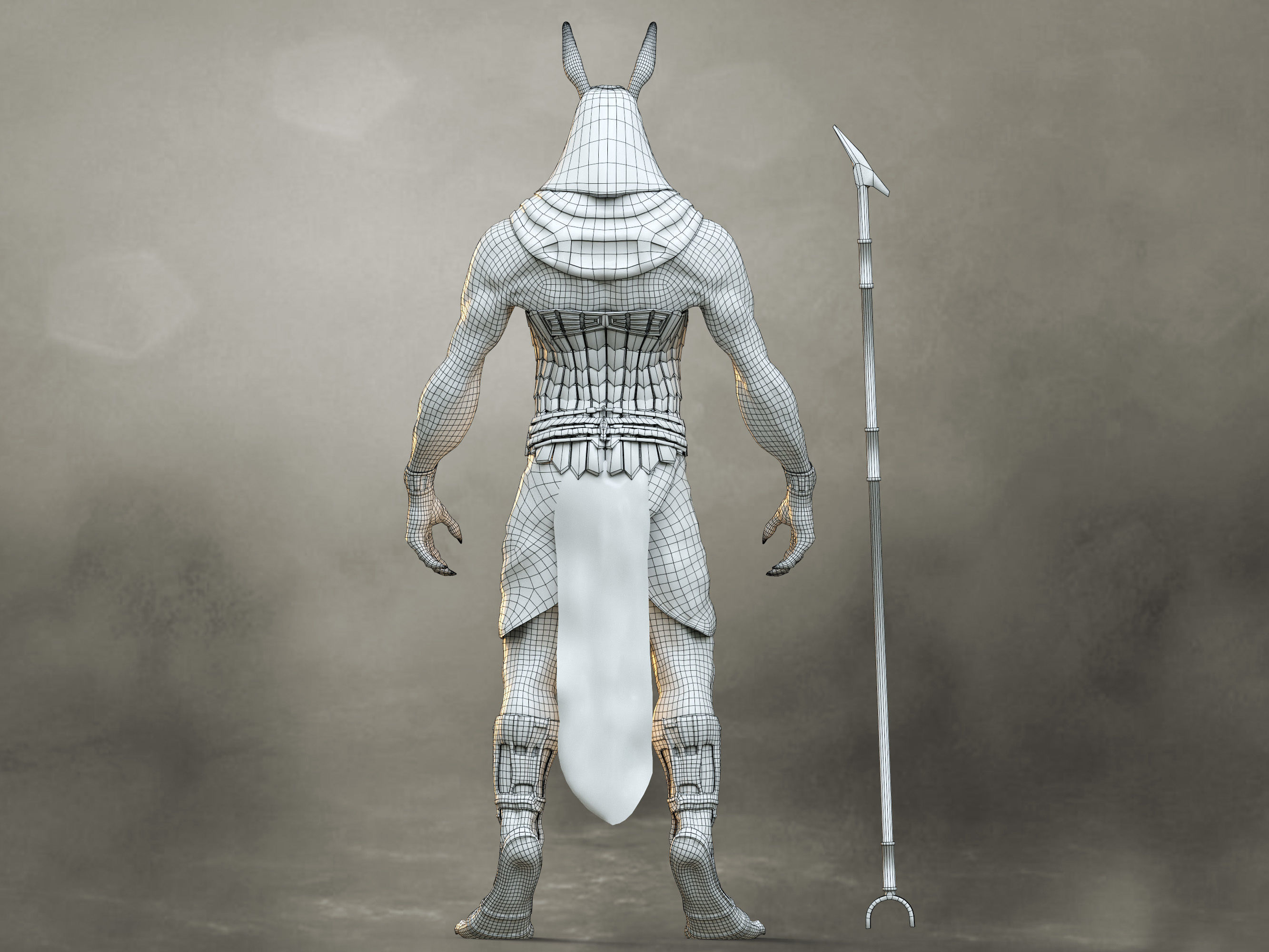 Seth God Low-poly 3D model_8